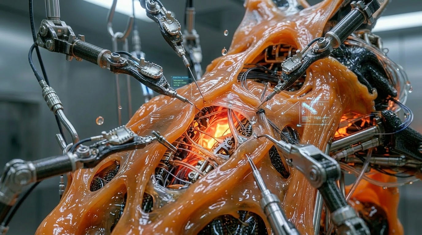 Firefly_Extreme close up of autonomous reconstruction technology repairing a biomechanical or 975279