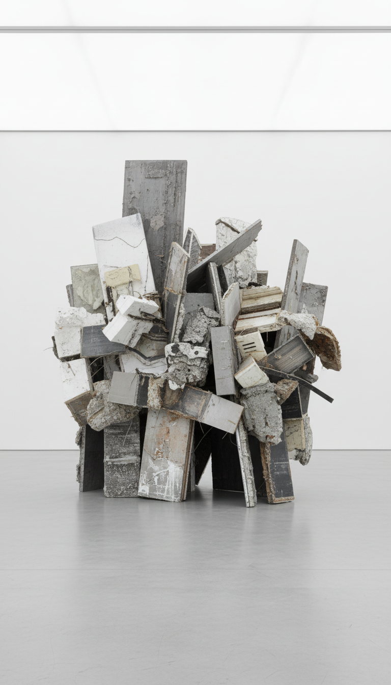 Firefly_A monumental contemporary sculptural installation occupying an entire white cube gall 984327