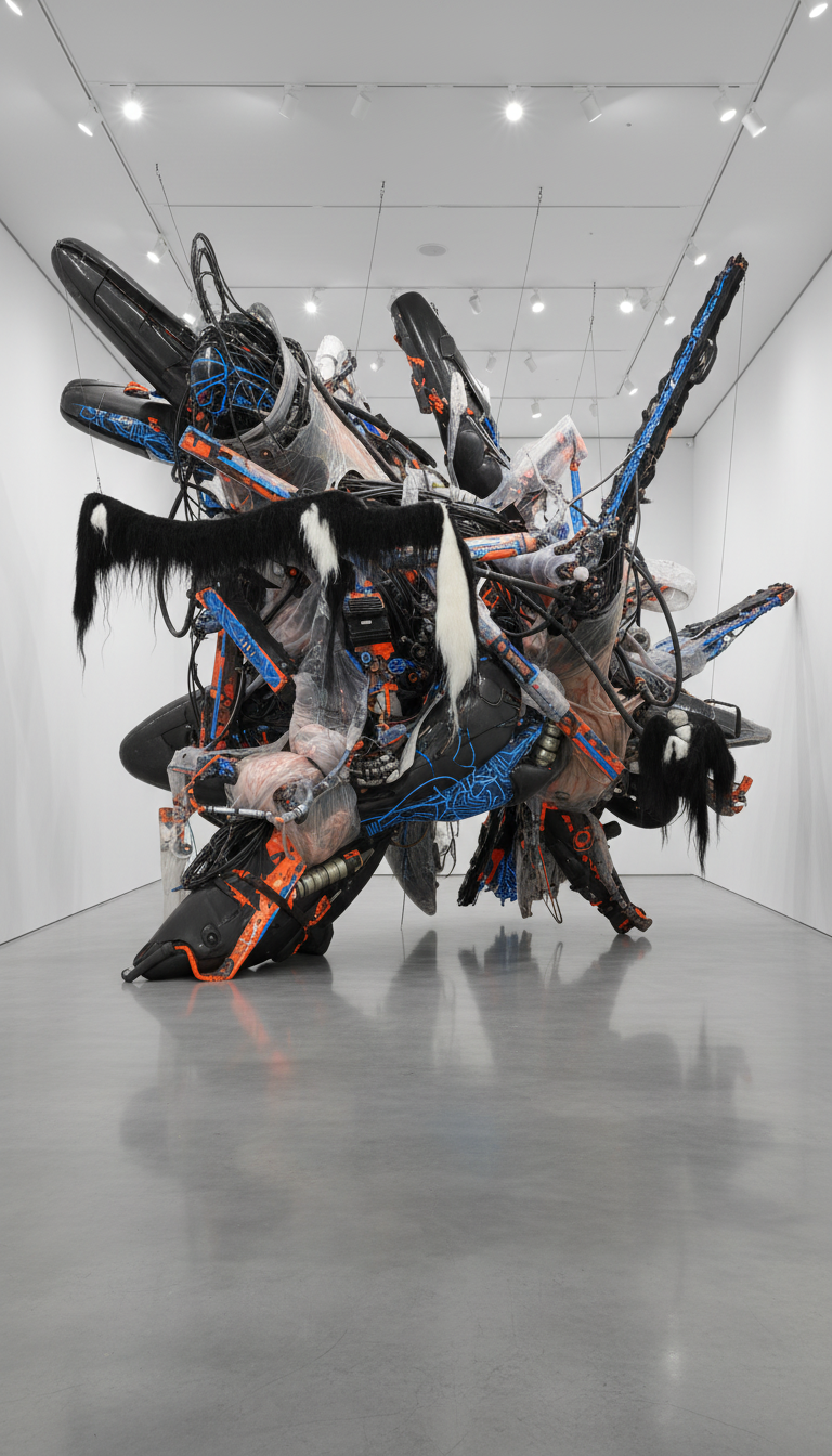 Firefly_Gemini Flash_A monumental contemporary sculptural installation occupying an entire white cube gall 193725